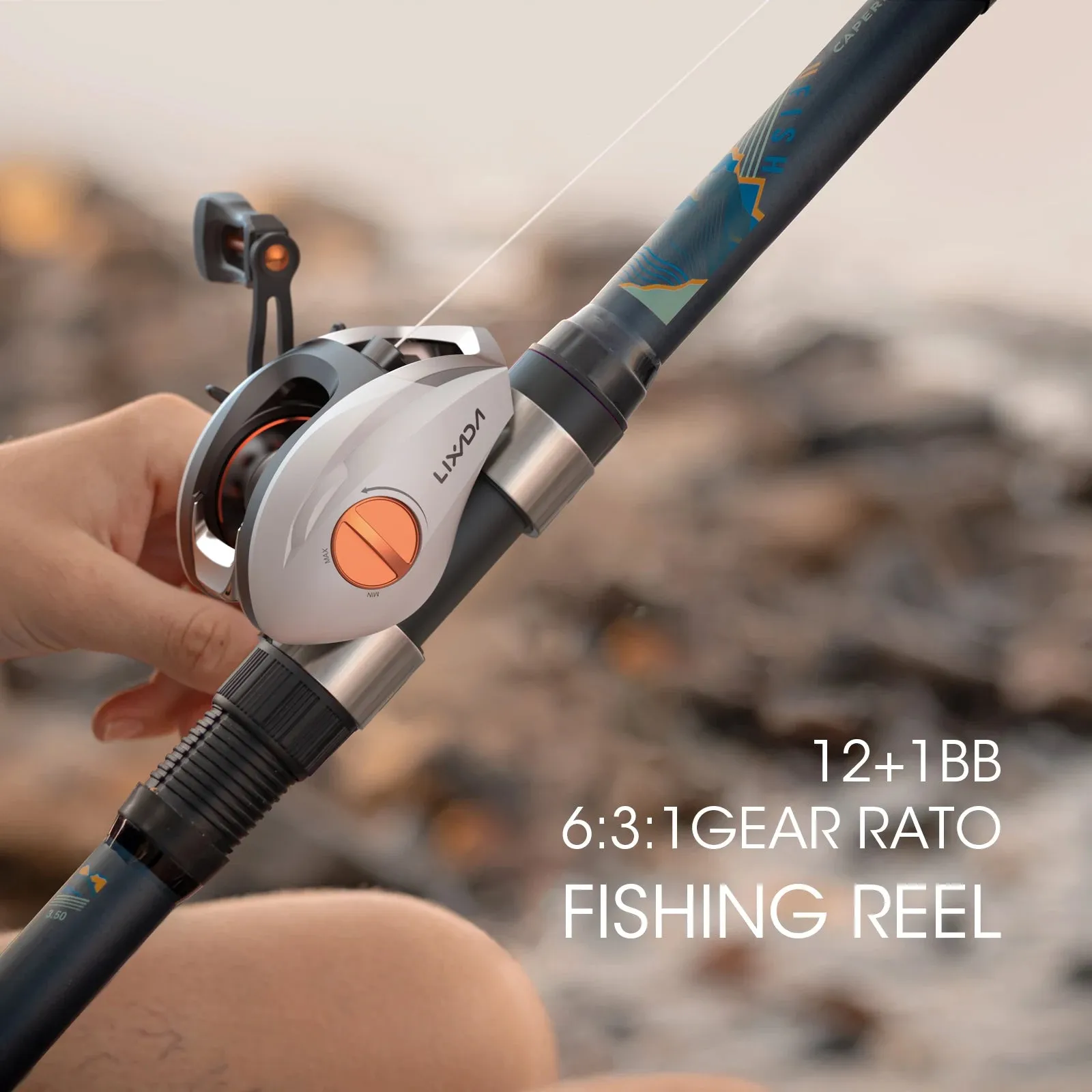 12 1 Ball Bearings Baitcasting Reel Fishing Fly High Speed Fishing Reel with Magnetic Brake System