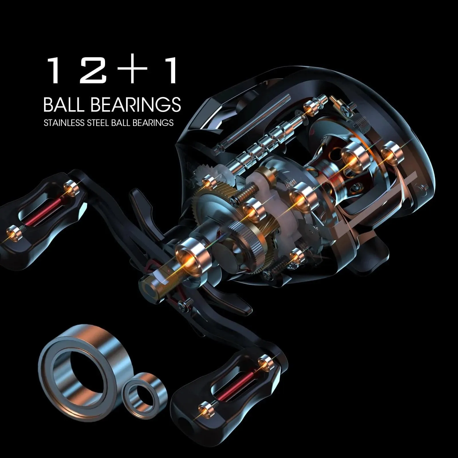 12 1 Ball Bearings Baitcasting Reel Fishing Fly High Speed Fishing Reel with Magnetic Brake System