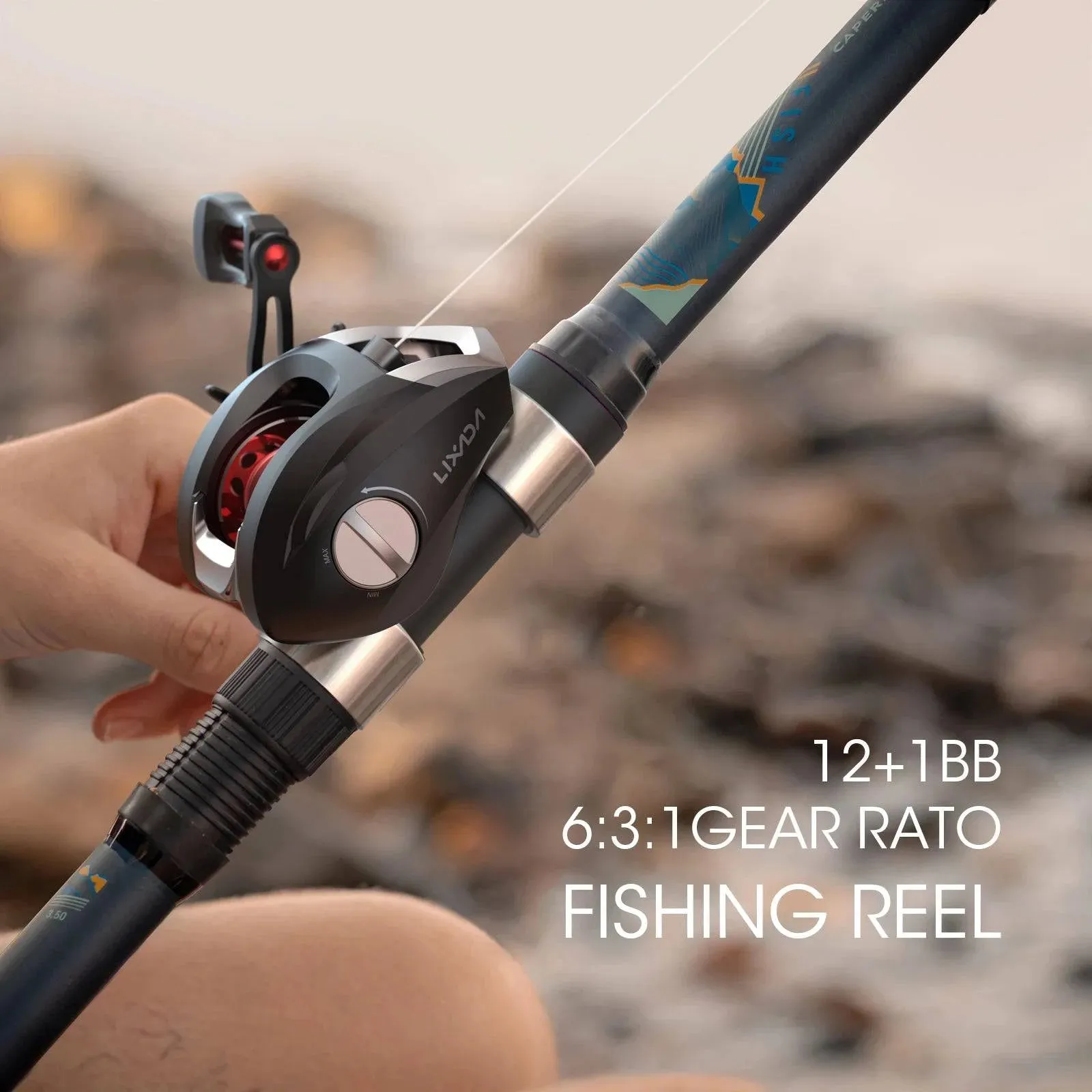 12 1 Ball Bearings Baitcasting Reel Fishing Fly High Speed Fishing Reel with Magnetic Brake System