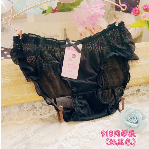 2016 Lovely Lace Sexy Sheer Women Underwear Panties Female Calcinha Underwear Women Heart Pink Floral Women's Butt Lifter Briefs