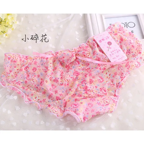 2016 Lovely Lace Sexy Sheer Women Underwear Panties Female Calcinha Underwear Women Heart Pink Floral Women's Butt Lifter Briefs