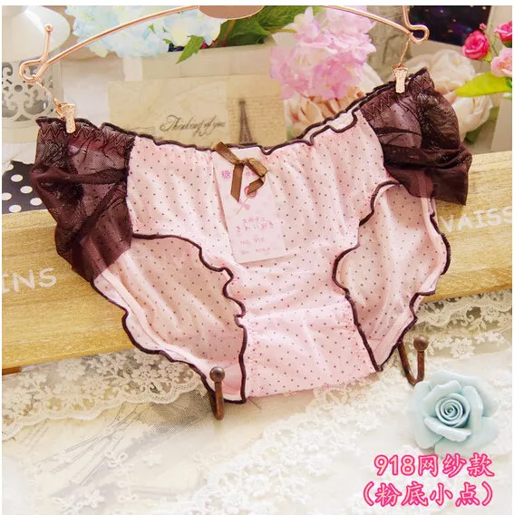 2016 Lovely Lace Sexy Sheer Women Underwear Panties Female Calcinha Underwear Women Heart Pink Floral Women's Butt Lifter Briefs