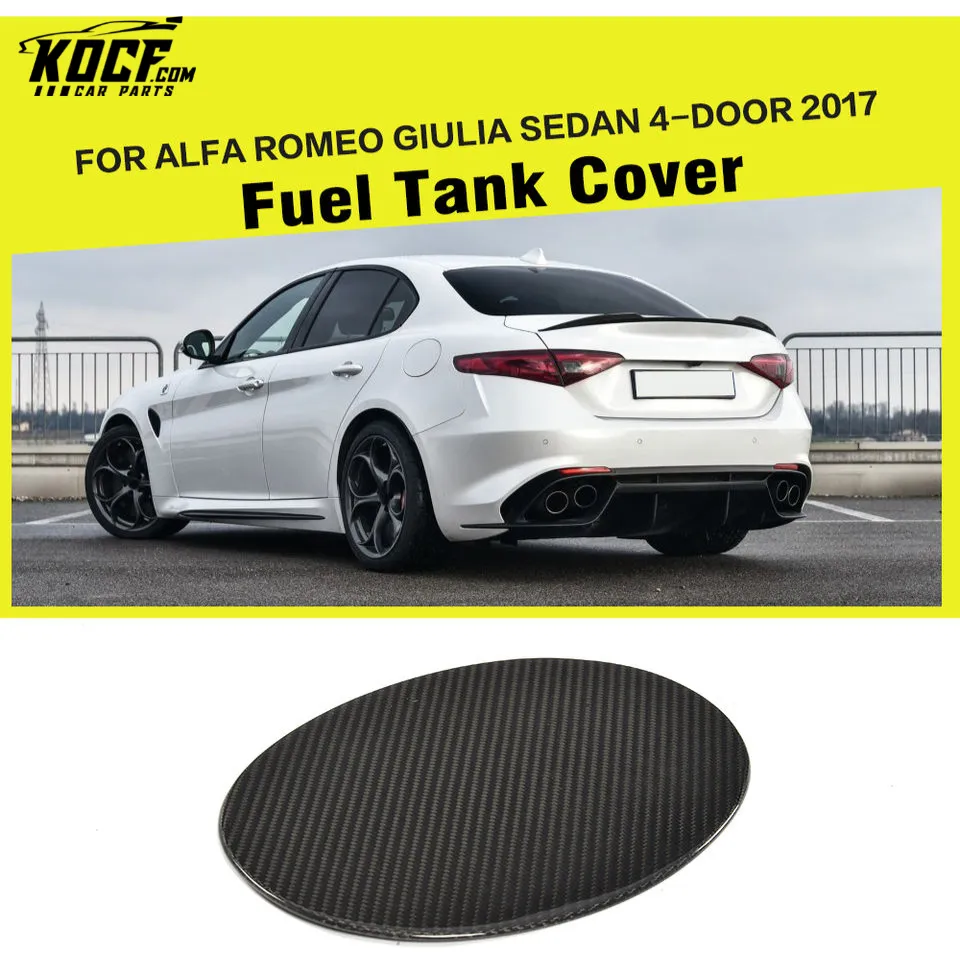 2017 Carbon Fiber Fuel Tank Cover for Alfa Romeo Giulia QV Sedan 4-Door