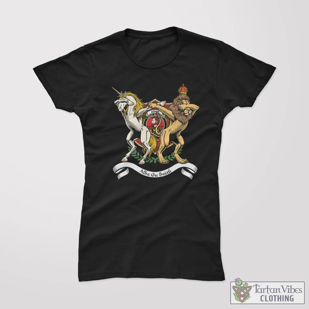 Adair Family Crest Cotton Women's T-Shirt with Scotland Royal Coat Of Arm Funny Style