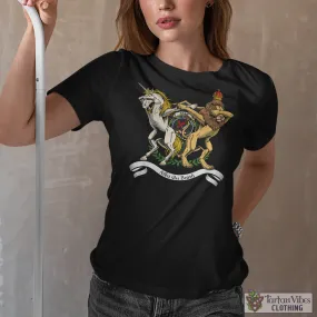 Adam Family Crest Cotton Women's T-Shirt with Scotland Royal Coat Of Arm Funny Style