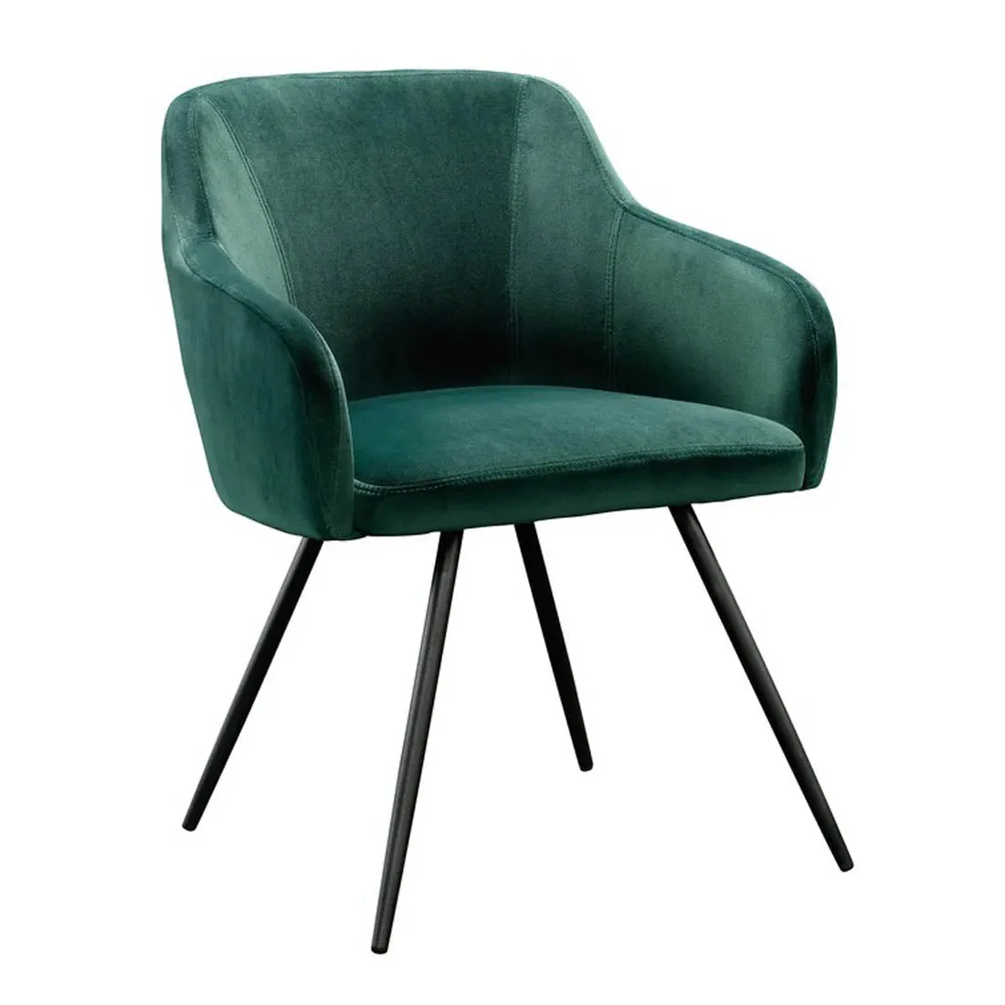 Aesthetic Green Plush Velvet Accent Chair