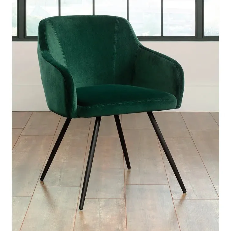 Aesthetic Green Plush Velvet Accent Chair