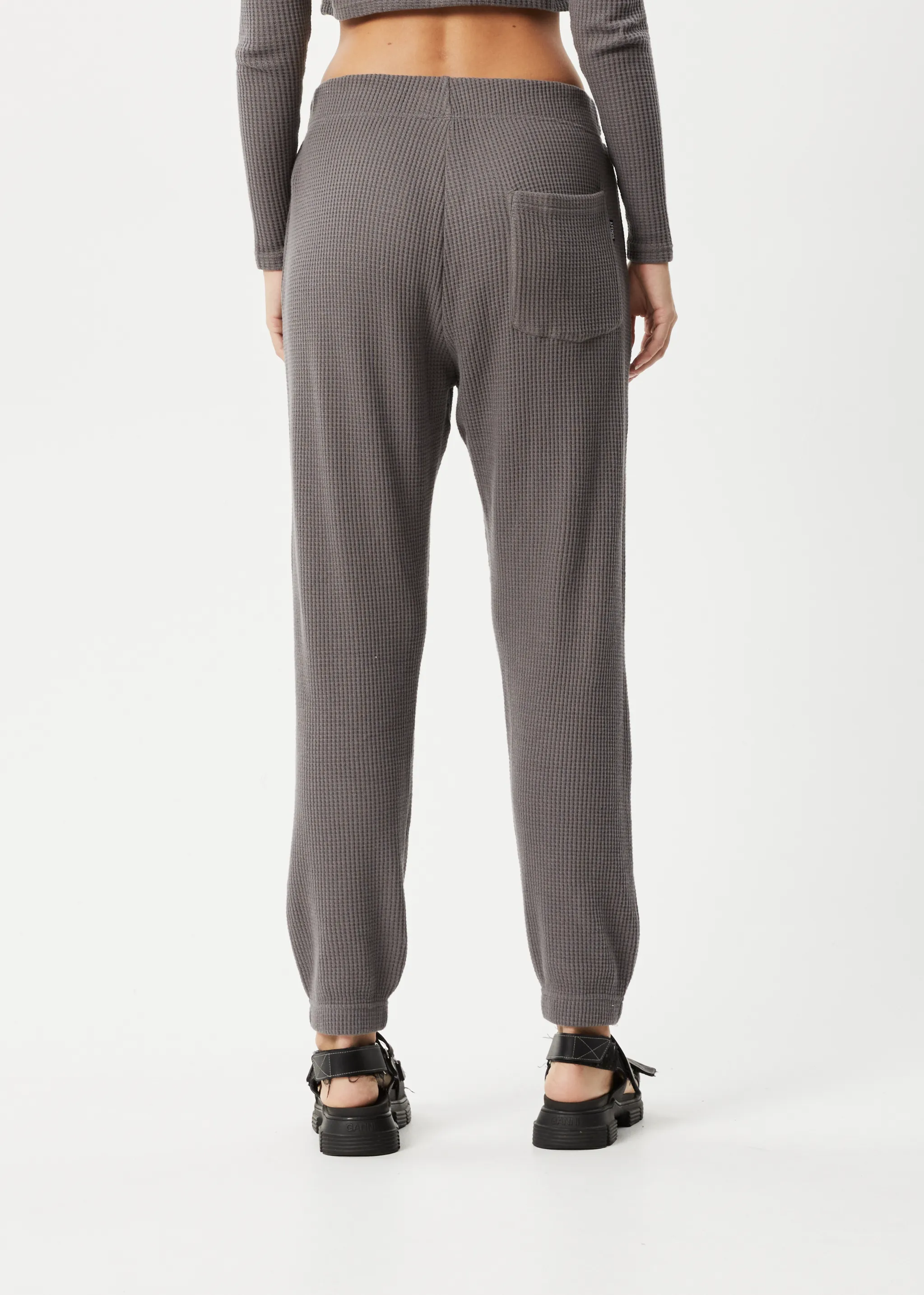 AFENDS Womens Ari - Waffle SweatPants - Steel