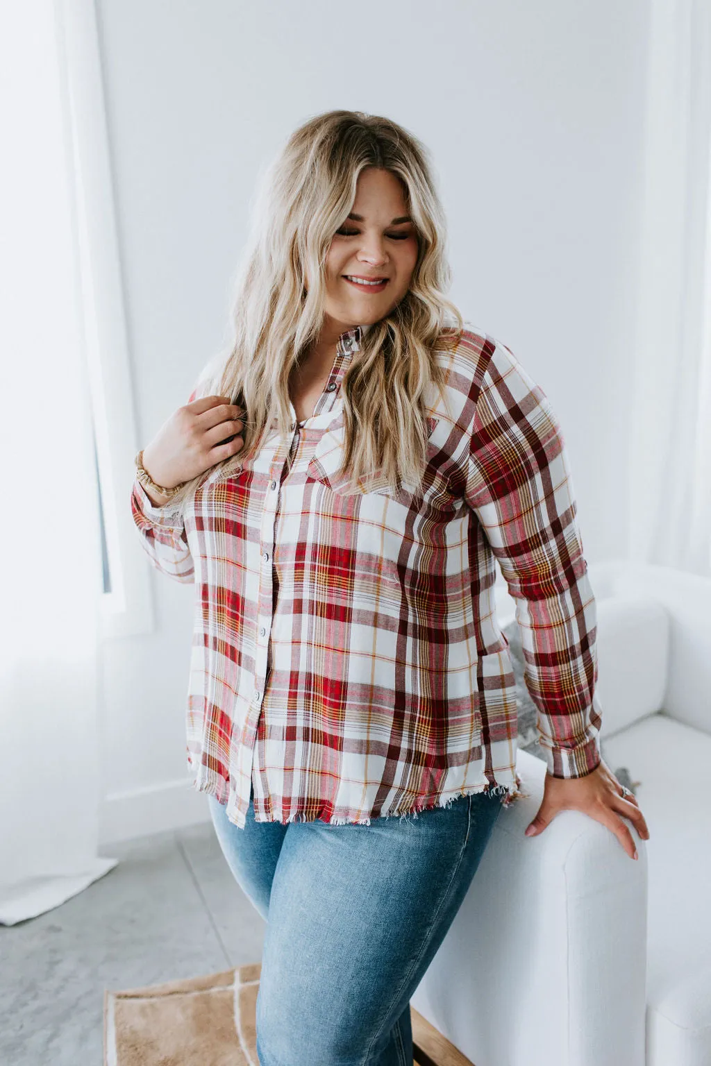 Aurelia Plaid Top