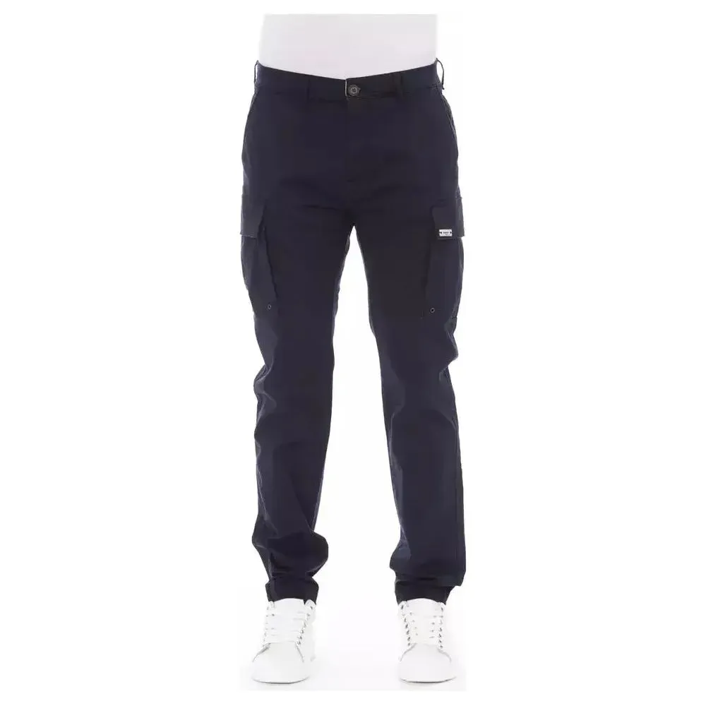 Baldinini Trend Blue Cotton Men Cargo Trouser