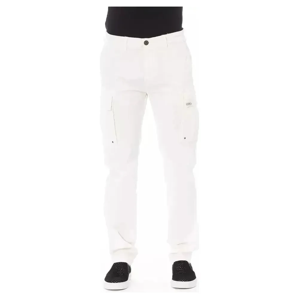 Baldinini Trend White Cotton Men Cargo Pant