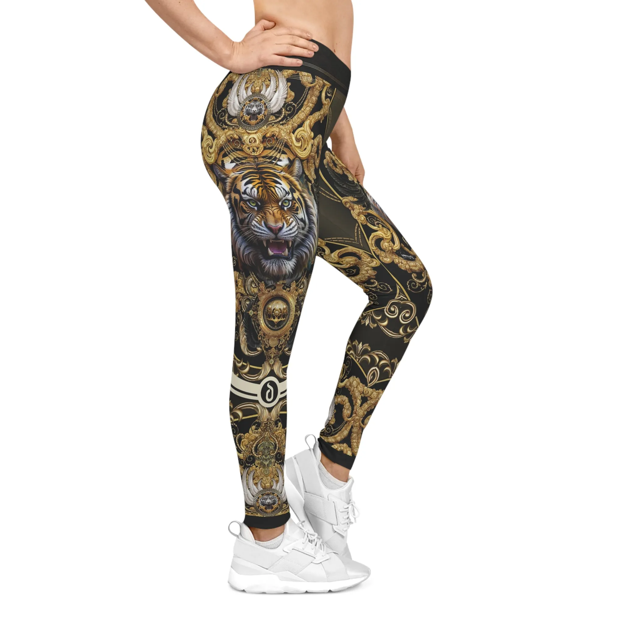 Baroque Tiger Leggings Women Spandex Leggings Casual Wear Leggings Tiger Print leggings Women Lounge wear Leggings | D20122B