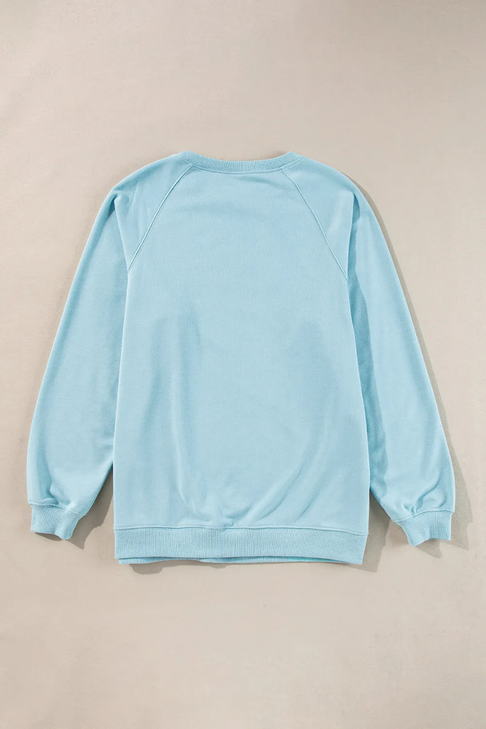 Beau Blue Rainbow Colorblock Striped Pullover Sweatshirt