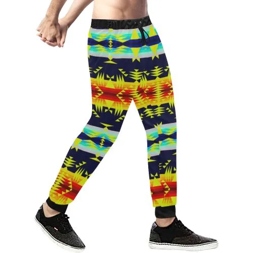 Between the Mountains Navy Yellow Men's Sweatpants