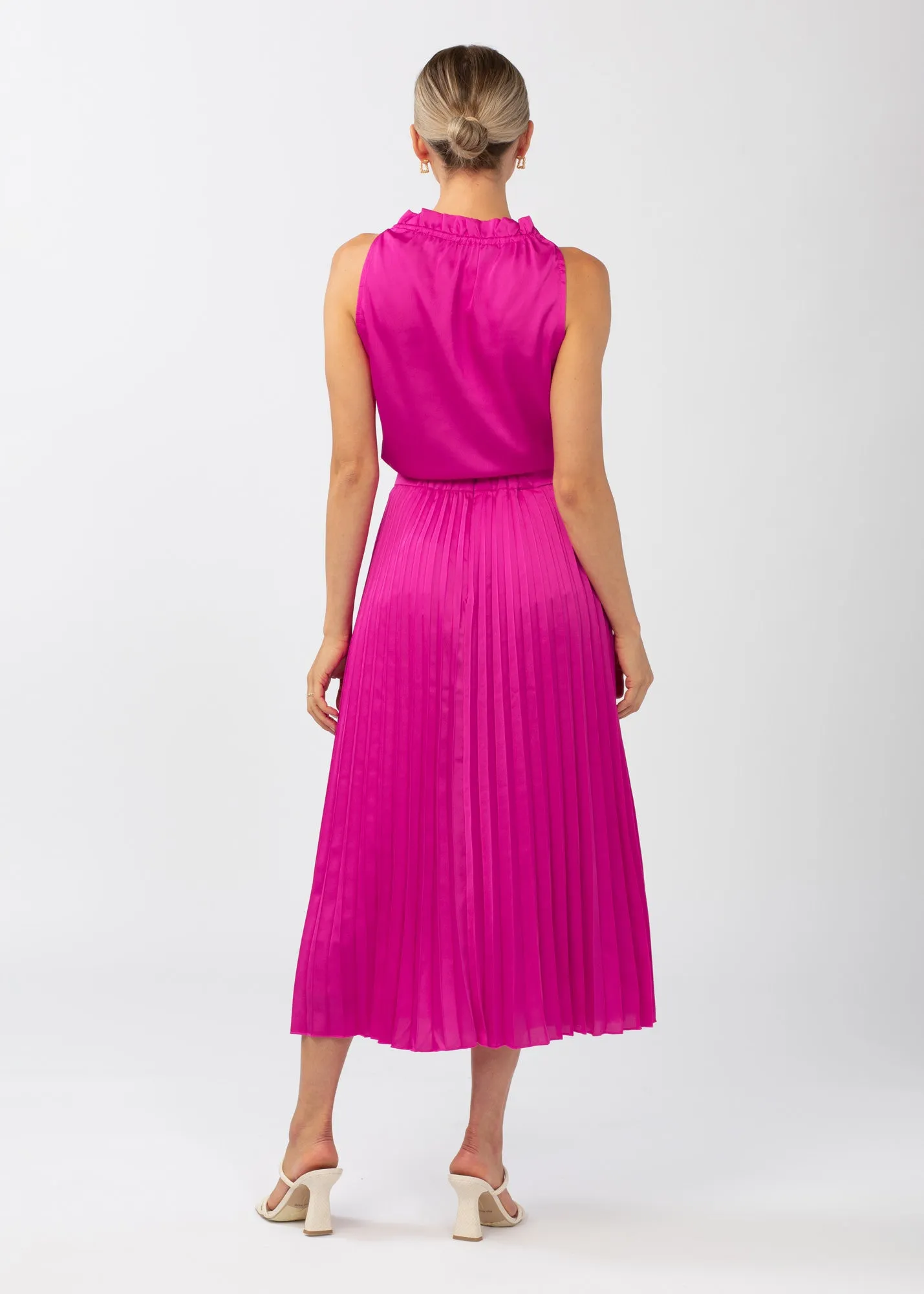 Beverly Pleated Skirt Pop Pink