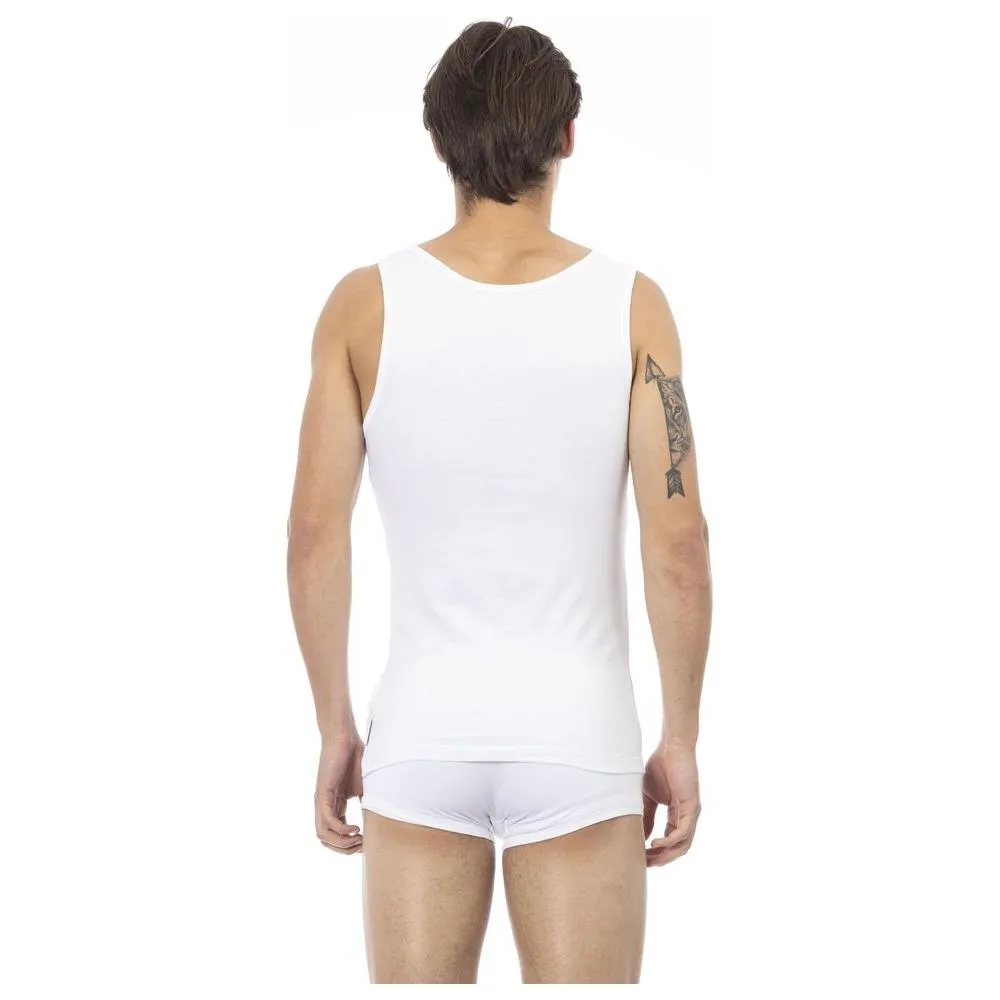 Bikkembergs White Cotton Men Tank Top