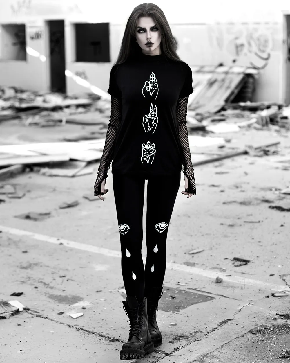 Bitter Truth Leggings - Vegan UPF 50  Protection Dark Academia Goth Yoga Activewear Occult Witchy Leisurewear