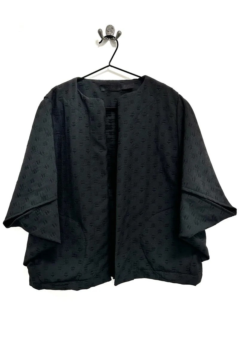 Black Textured Woven Kimono Jacket - Lyra