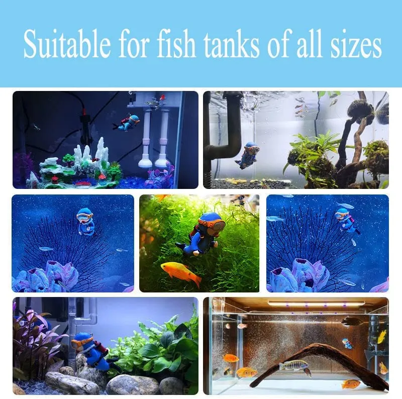 Blue Diver Micro Fish Tank Aquarium Ornament 2pack