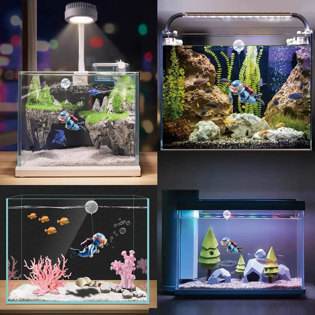 Blue Diver Micro Fish Tank Aquarium Ornament 2pack