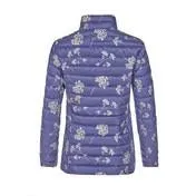 Blue Pretty Posey Print Down Jacket