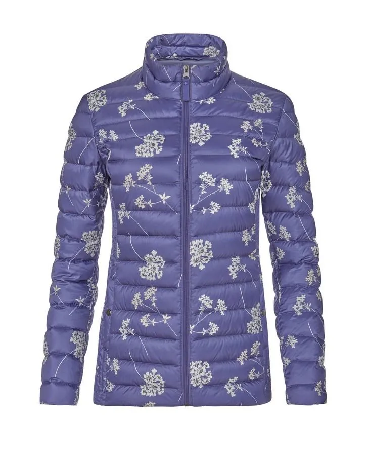 Blue Pretty Posey Print Down Jacket