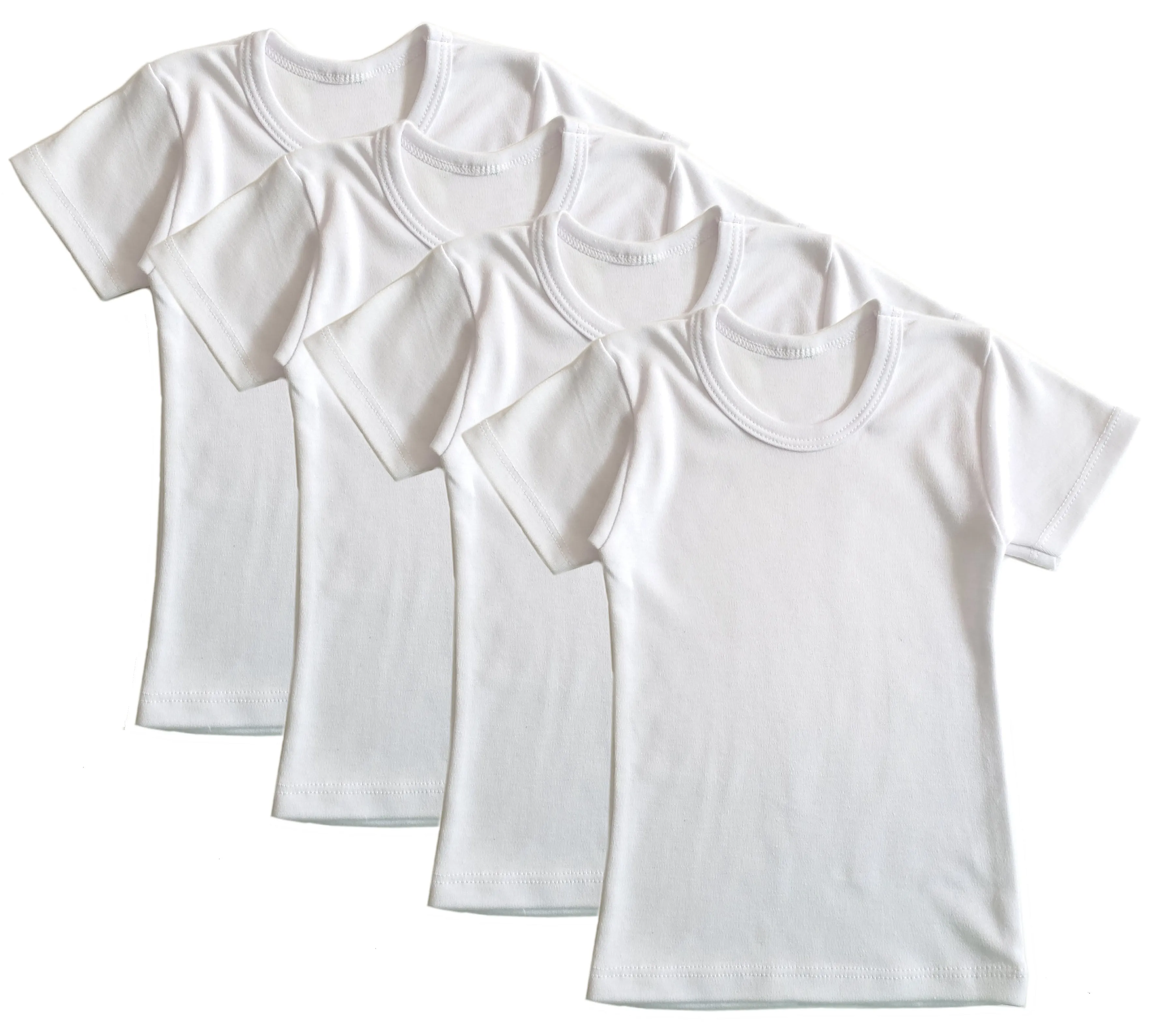 Boys Short Sleeve Undershirt Top Kids 4-Pack