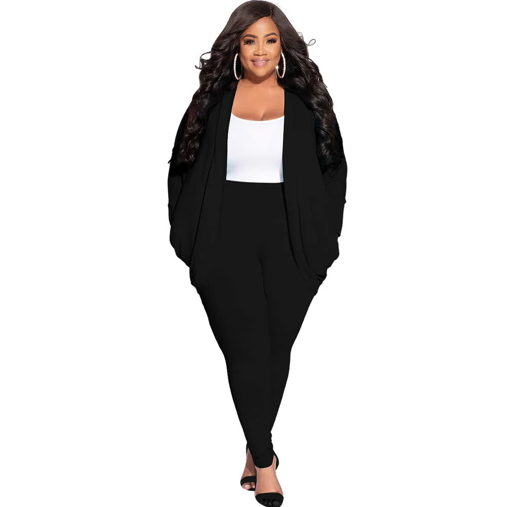 Cardigan And Leggings Plus Size Suit For Women