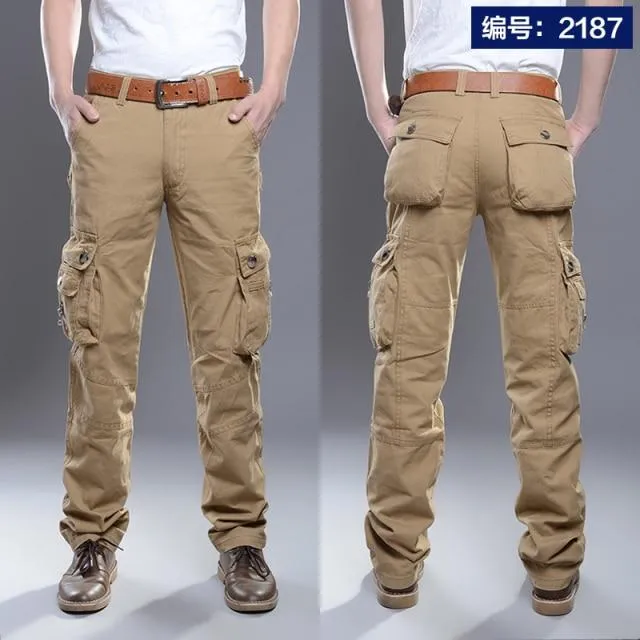 Cargo Pants Men Combat SWAT Army Military Pants 100%Cotton Many Pockets Stretch Flexible Man Casual Trousers Plus Size 28- 38 40