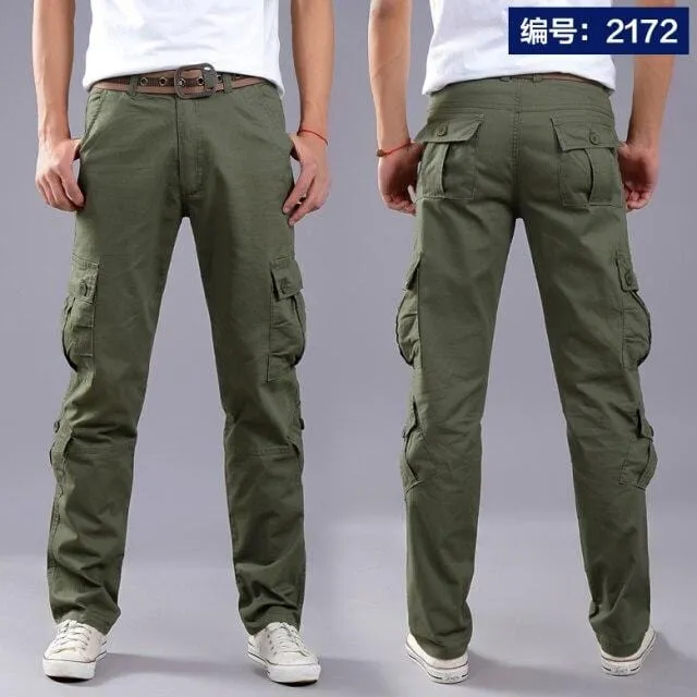 Cargo Pants Men Combat SWAT Army Military Pants 100%Cotton Many Pockets Stretch Flexible Man Casual Trousers Plus Size 28- 38 40