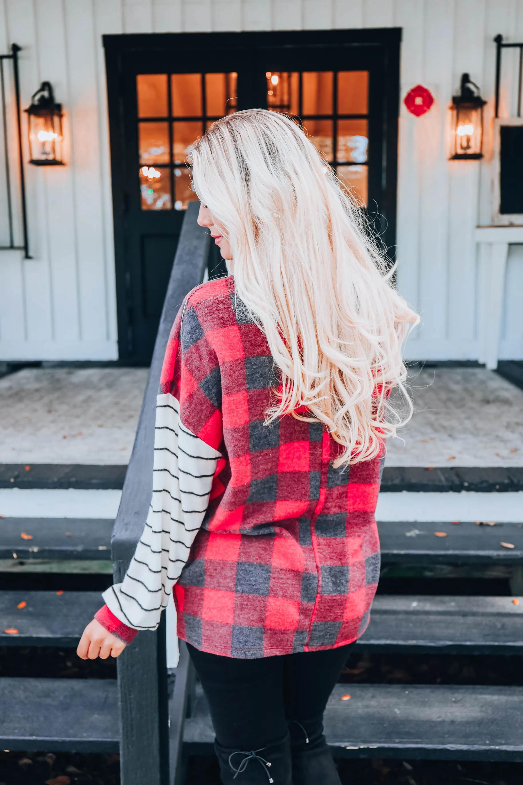 Cashmere Feeling Buffalo Plaid Top S-3X