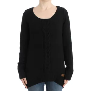 Cavalli Alluring Black Knitted Crew Neck Sweater