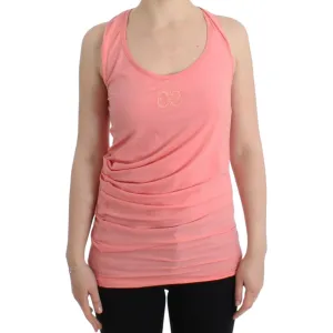 Cavalli Chic Pink Cotton Blend Tank Top