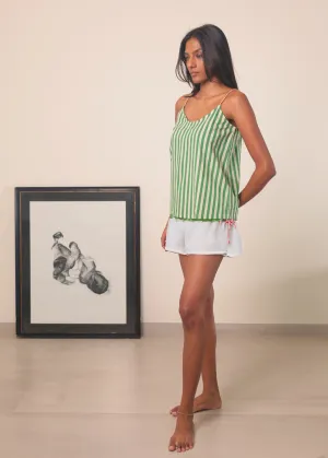 Chhaya Tank Top - Green Stripes