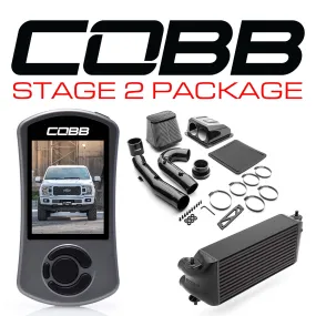 Cobb Tuning  Ford Stage 2 Redline Carbon Fiber Power Package Black (Factory Location Intercooler) F-150 2.7L 2018-2020 - FOR0080S20BK-RED