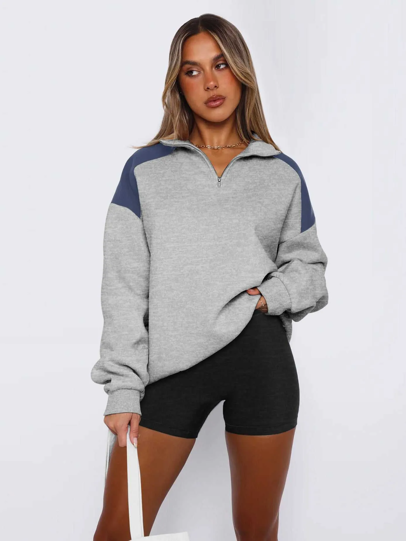 Color Block Pullover Sweatshirt