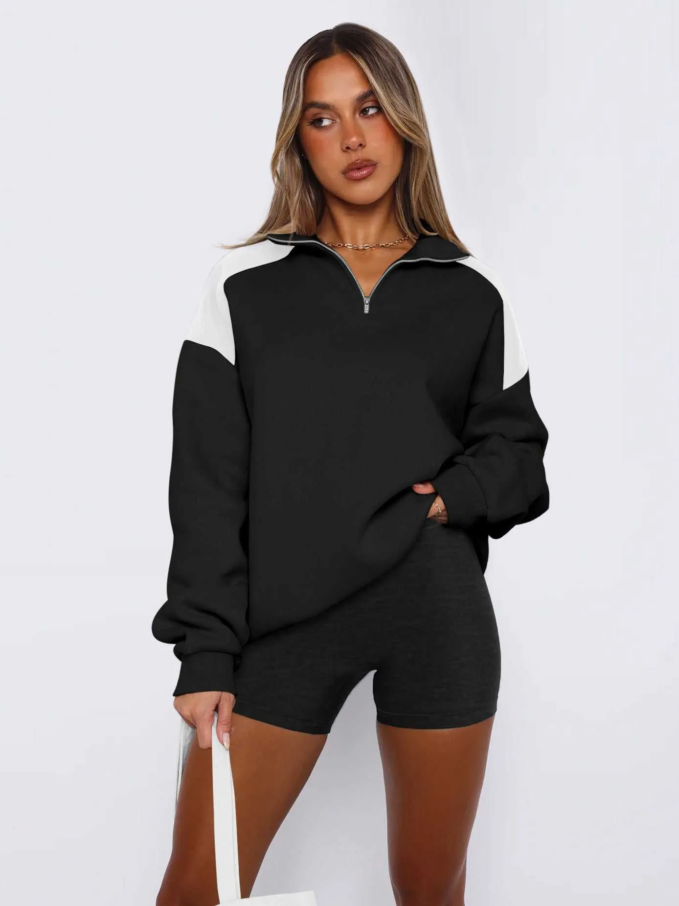 Color Block Pullover Sweatshirt