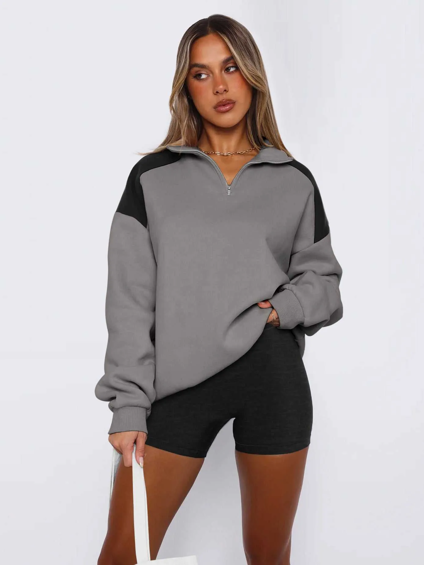 Color Block Pullover Sweatshirt