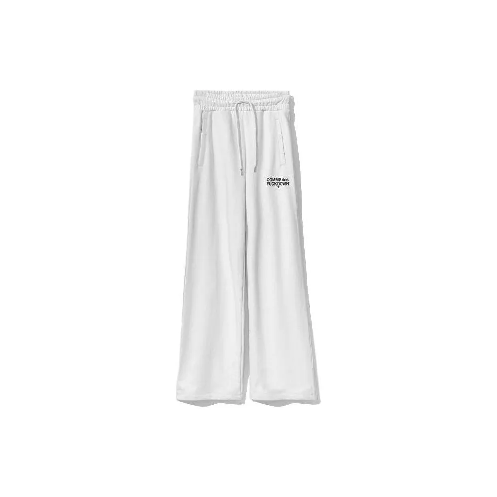 Comme Des Fuckdown Chic White Logo Sweatpants