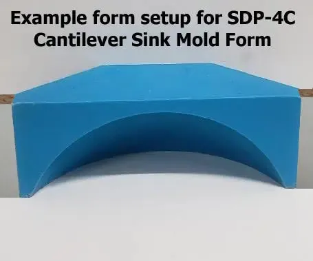 Concrete Countertop Round Cantilever Front Sink Form SDP-4C