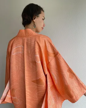 Coral Waves Inwoven Haori Kimono Jacket