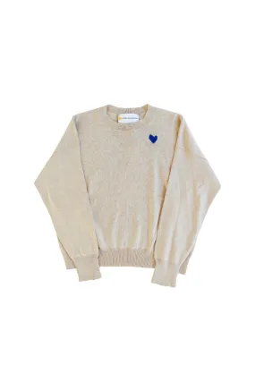 Cotton Cashmere Boyfriend Pullover, Oatmeal