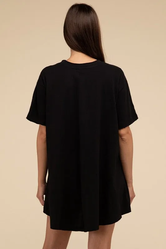 Cotton Drop Shoulder Oversized Top