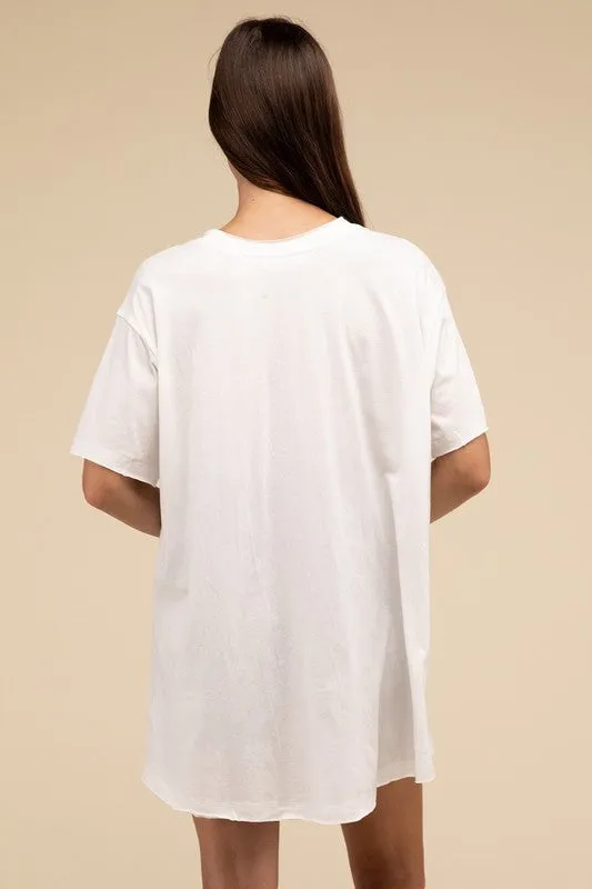 Cotton Drop Shoulder Oversized Top