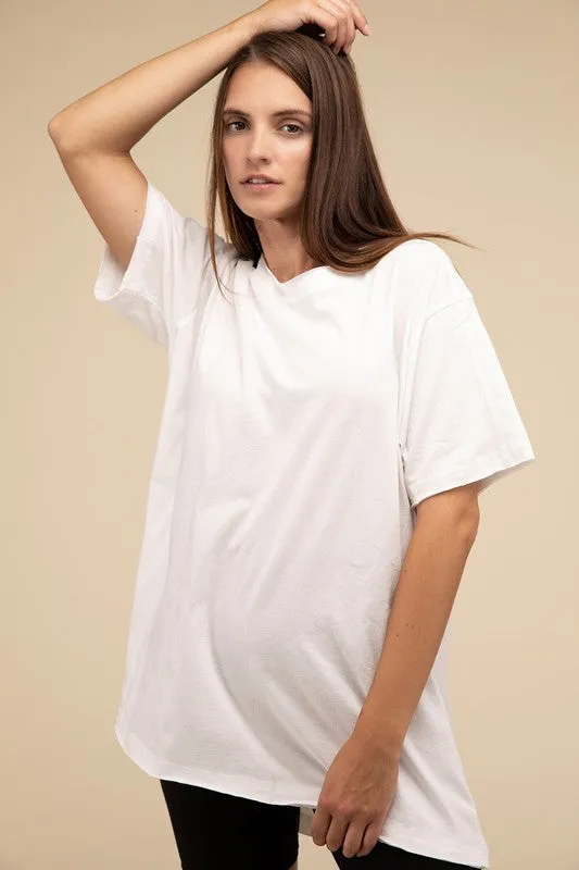 Cotton Drop Shoulder Oversized Top