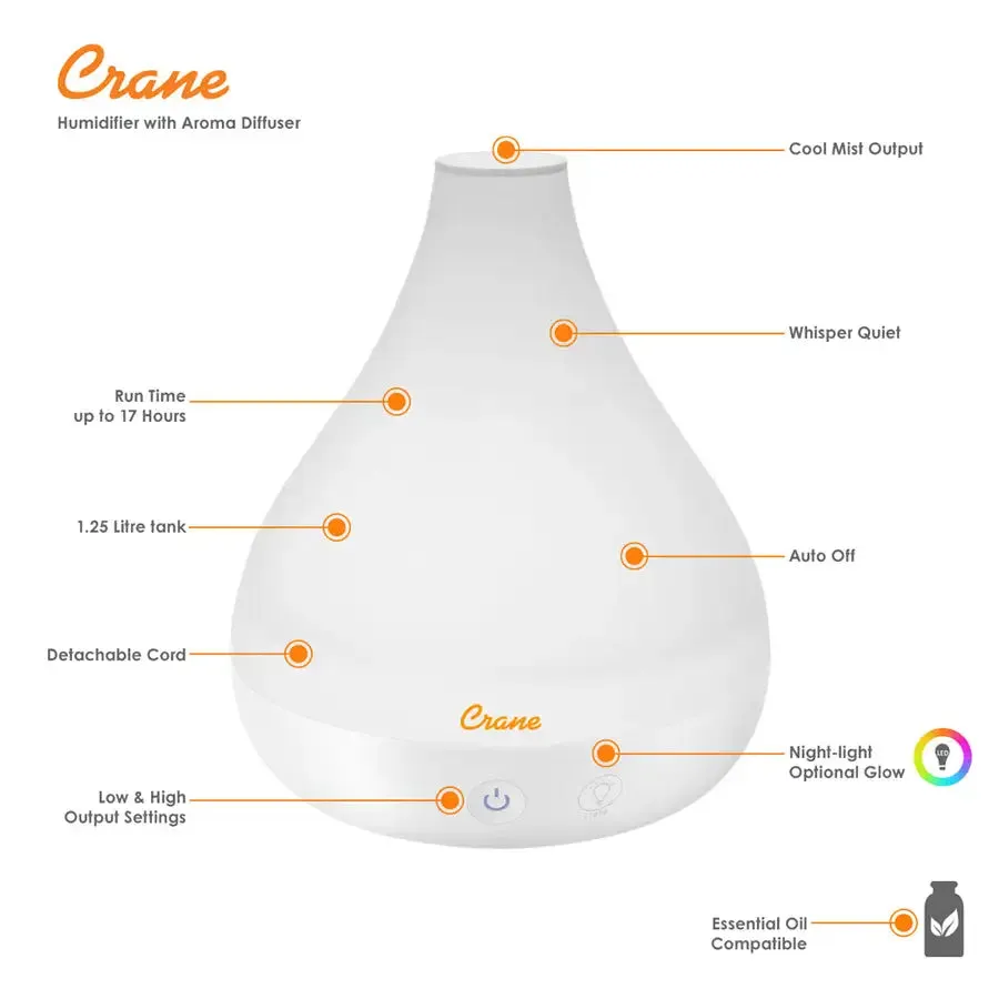 Crane Cool Mist Humidifier   Aroma Diffuser