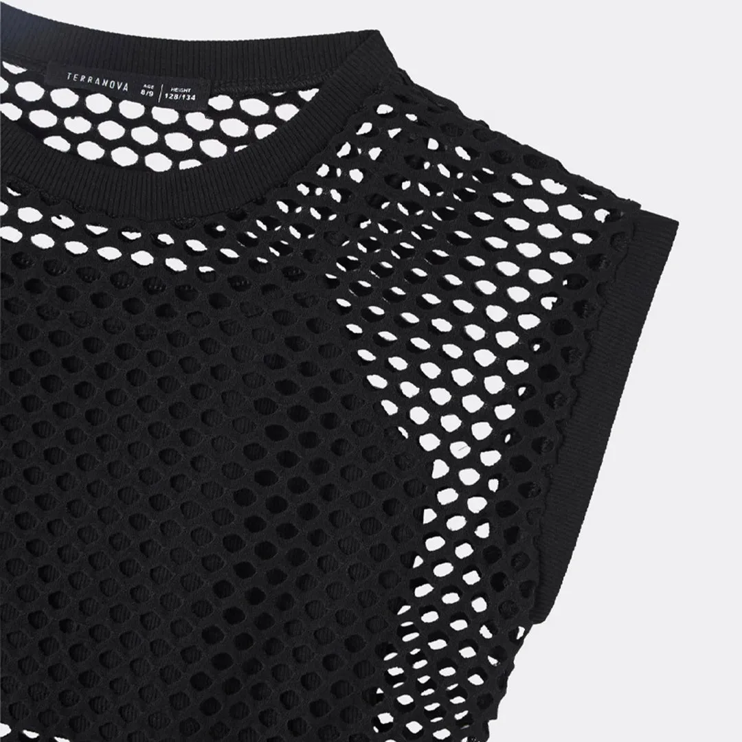 Crew Neck Mesh T-Shirt