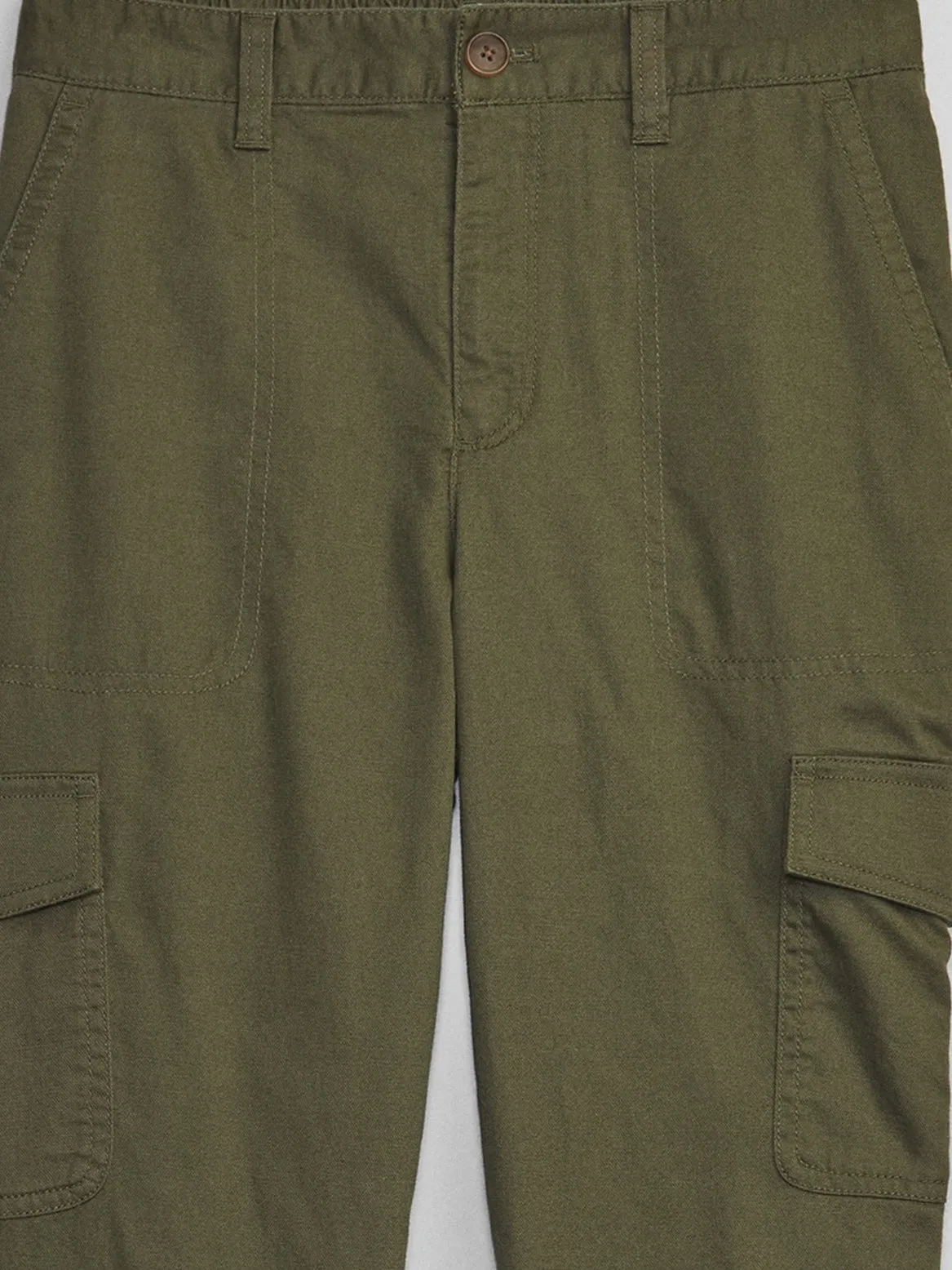 Cropped Twill Girlfriend Cargo Joggers with Washwell