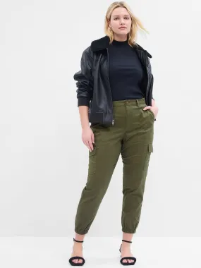 Cropped Twill Girlfriend Cargo Joggers with Washwell