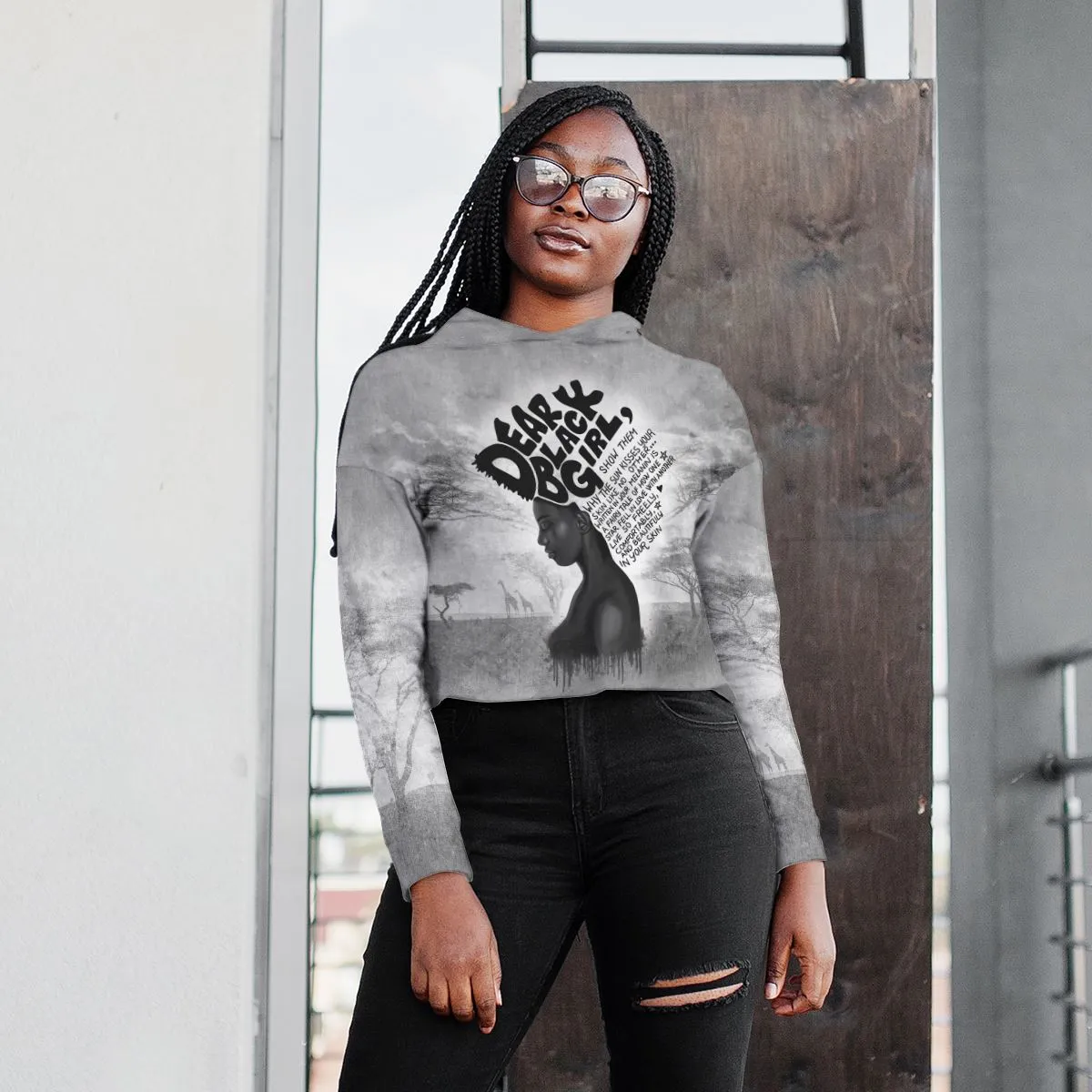 Dear Black Girl Cropped Hoodie